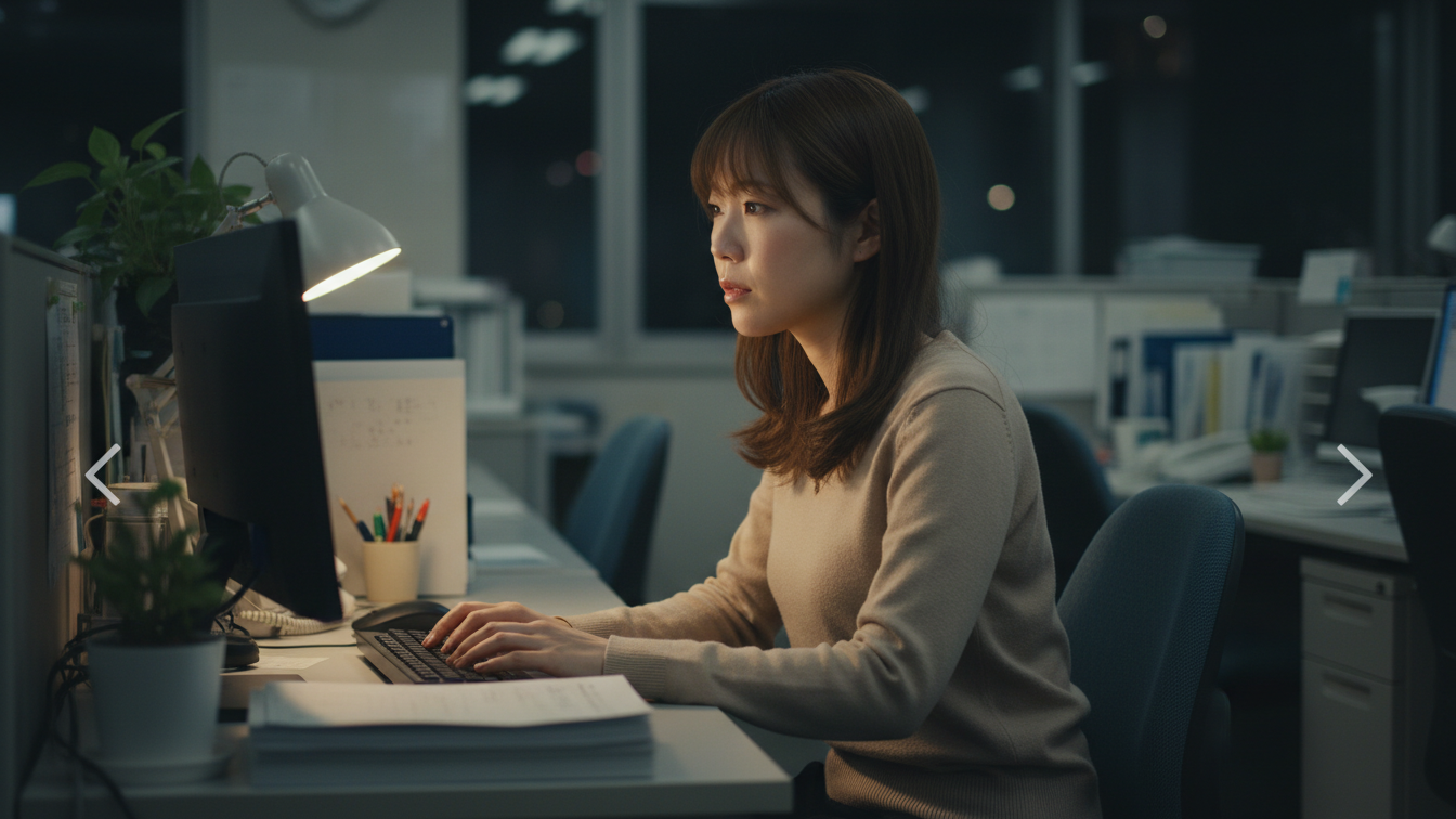 仕事を頑張りすぎて体を酷使している様子